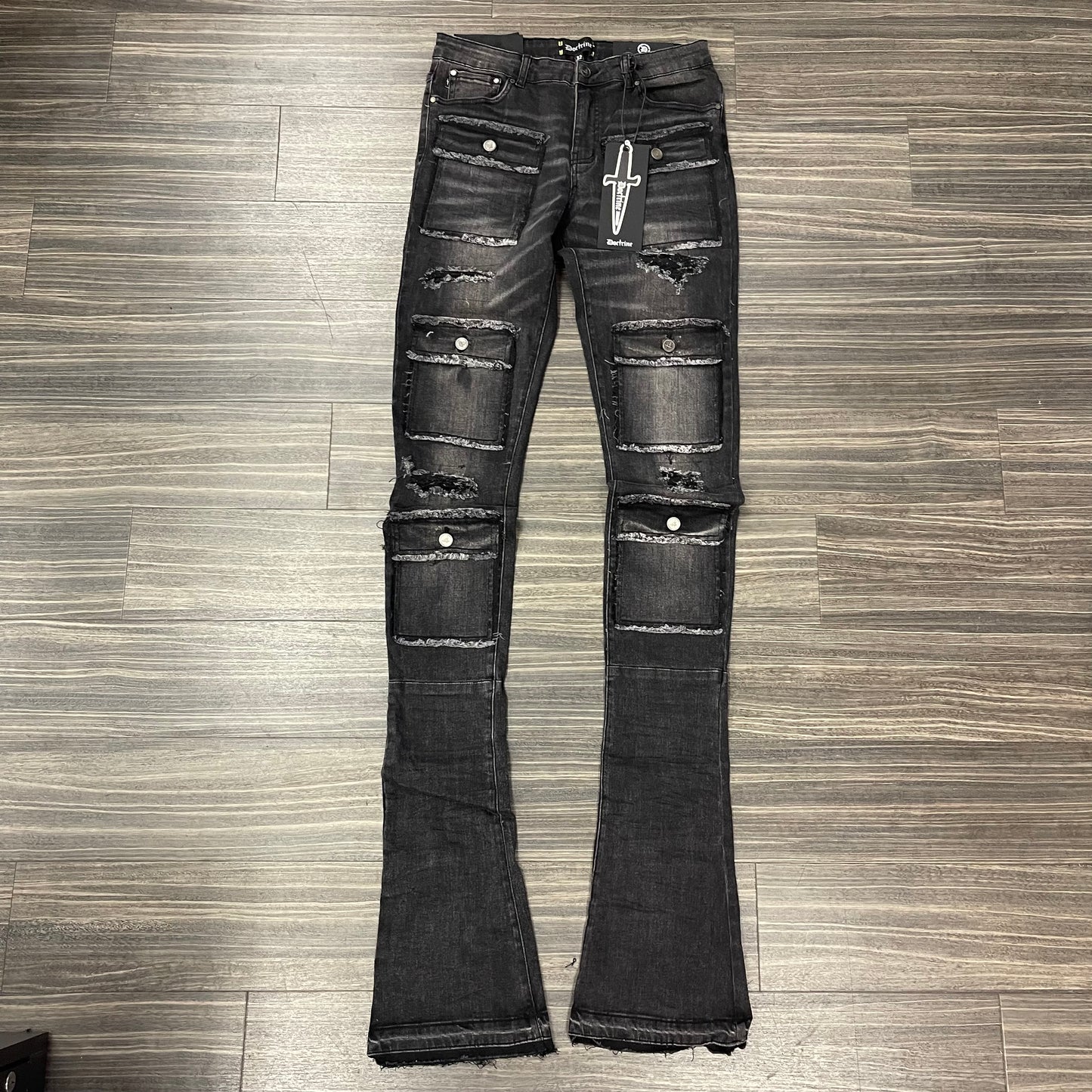 Savant Jeans Stacked BLK/Wash