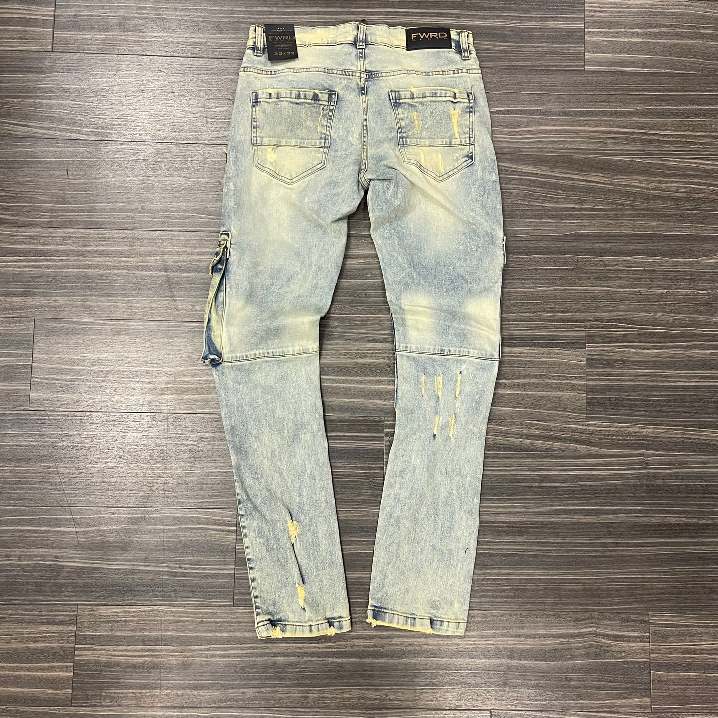 Washout Repaired Denim Jeans