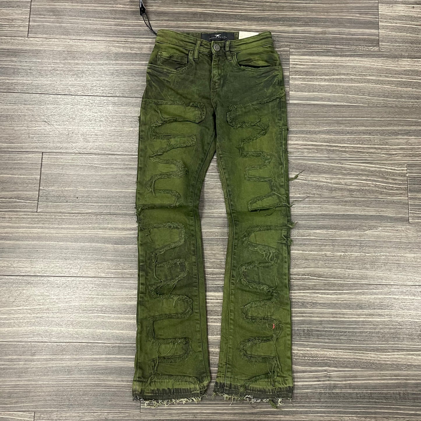 Stacked Inseam Jeans/Olive