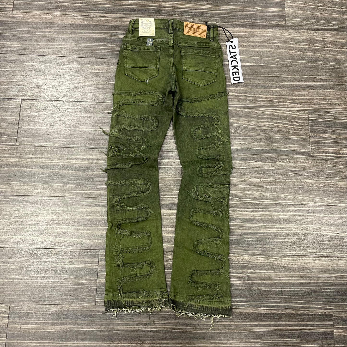 Stacked Inseam Jeans/Olive