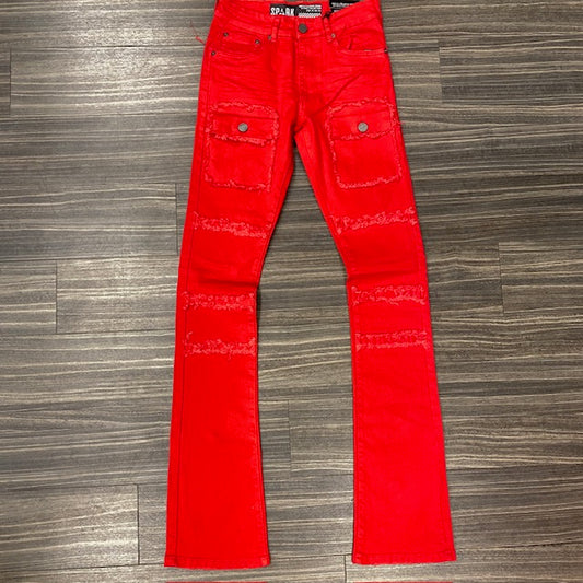 Stretched Flare Fit stacked Jeans