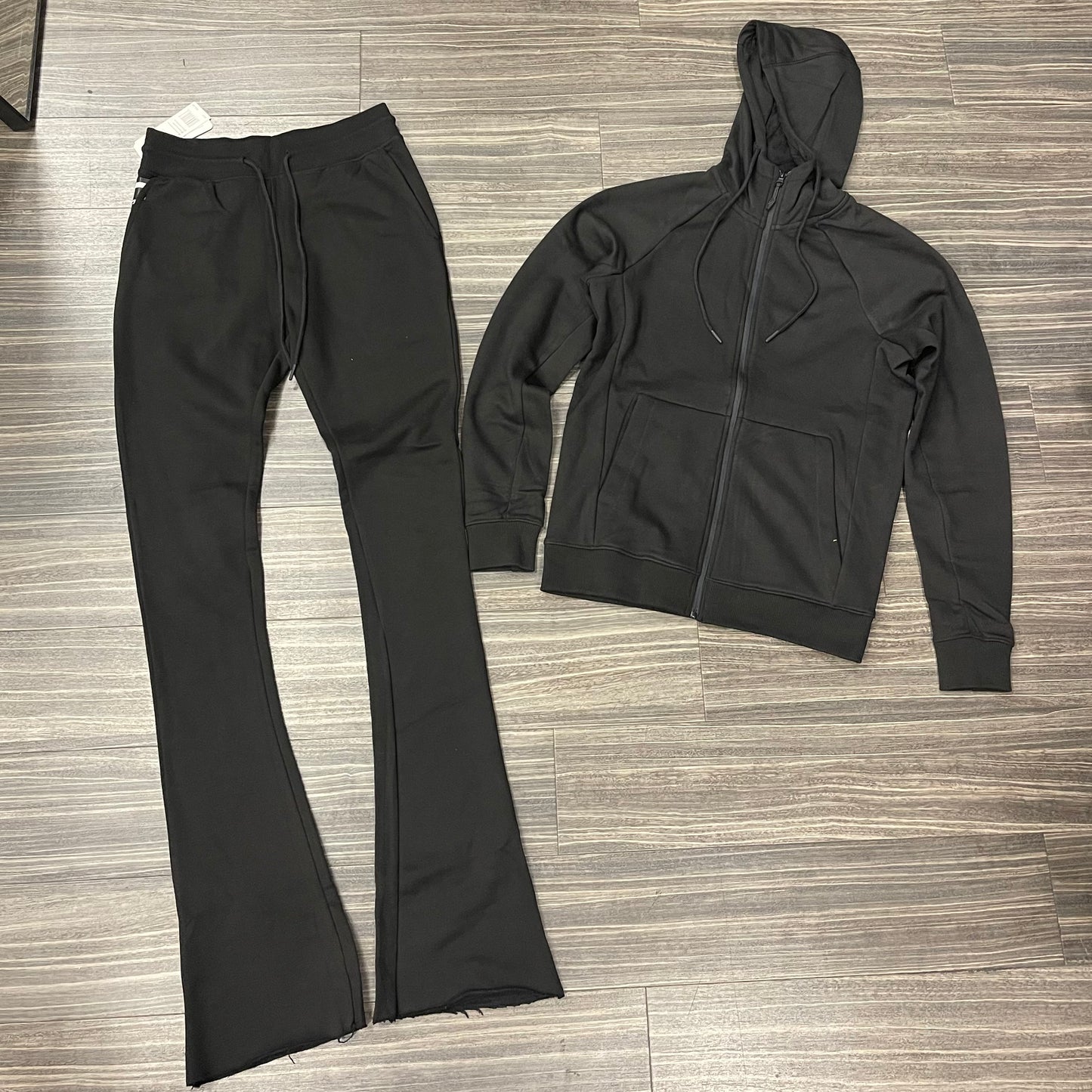Stacked Jogger Set/Blk