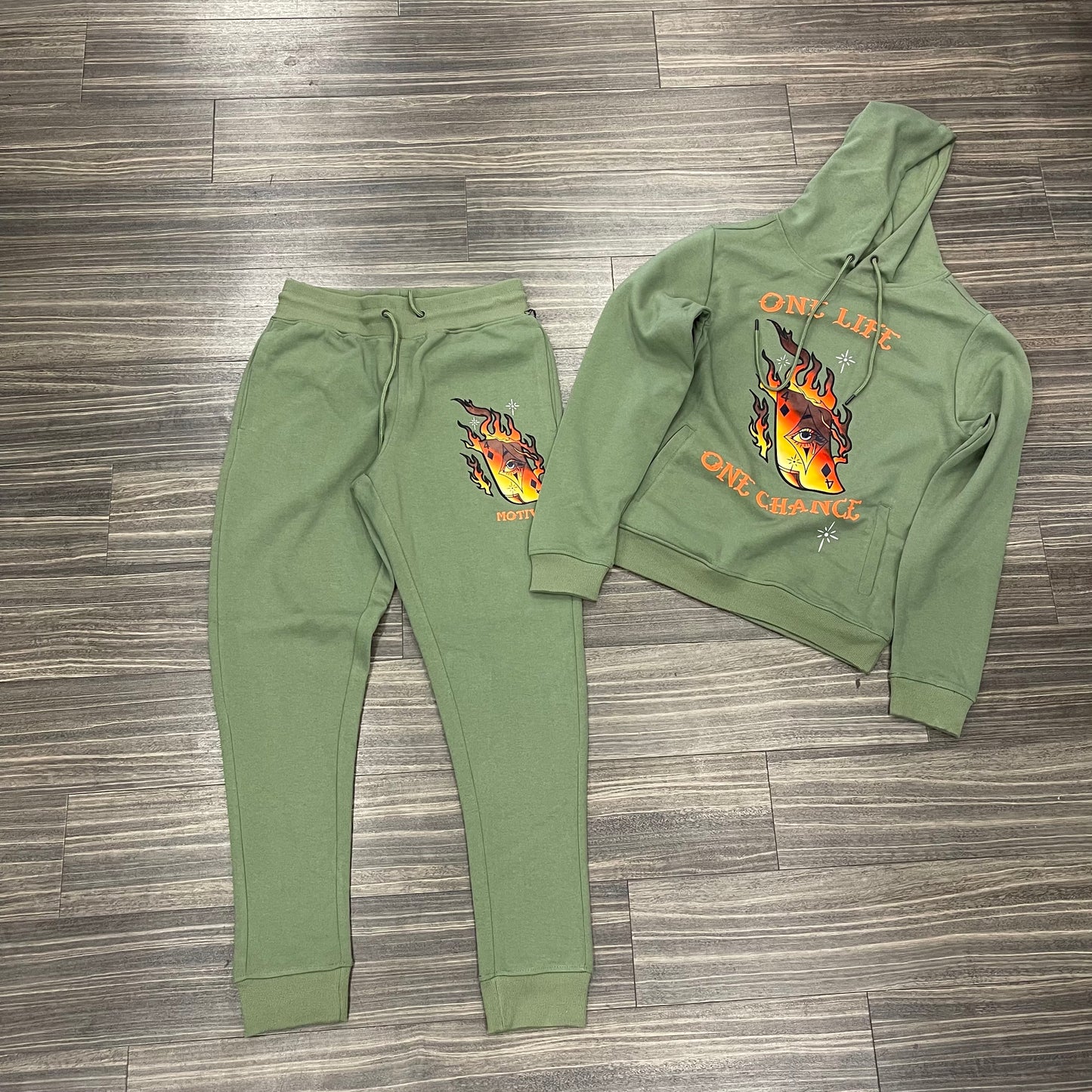One Life One Chance Jogger Set/Green