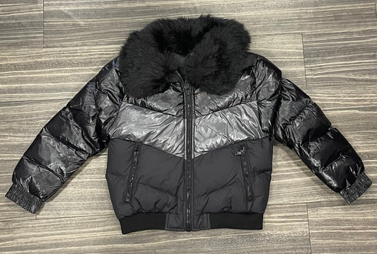 Kids Block Puffer Jacket / Blk