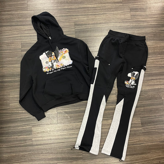 Prayer On My Paper Chase Set/Blk