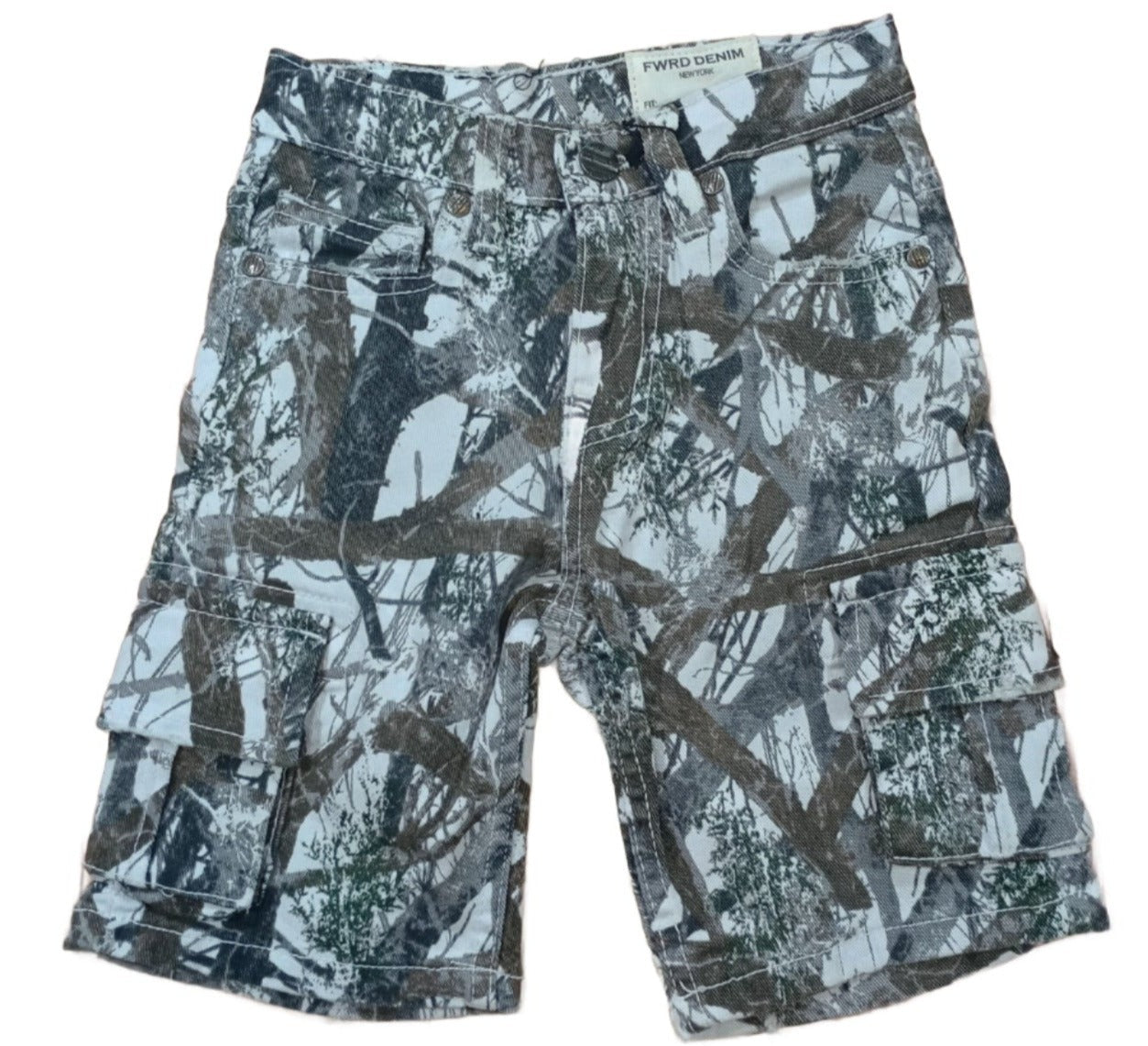 Kids White Camo Shorts