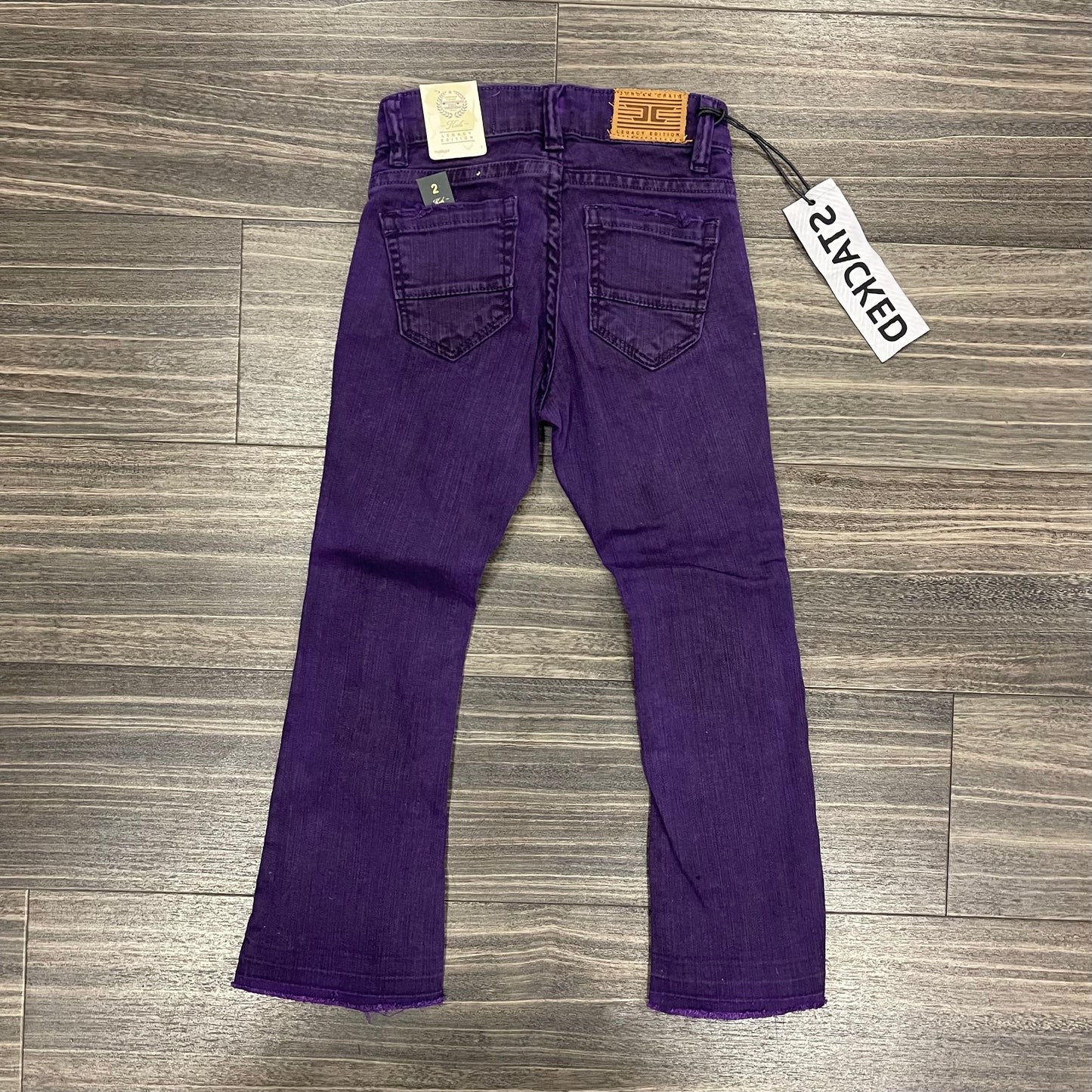 Kids Purple Stacked Jeans