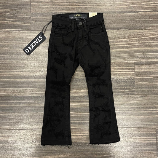 Kids Black Stacked Jeans