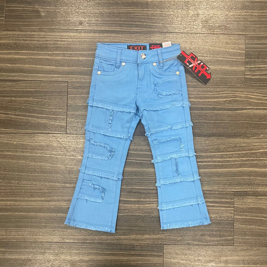 Kids light blue stacked jeans
