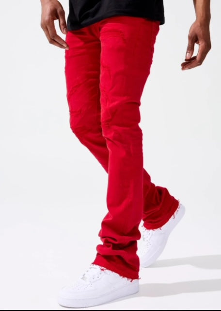 JC Super Stacked Jeans - Red