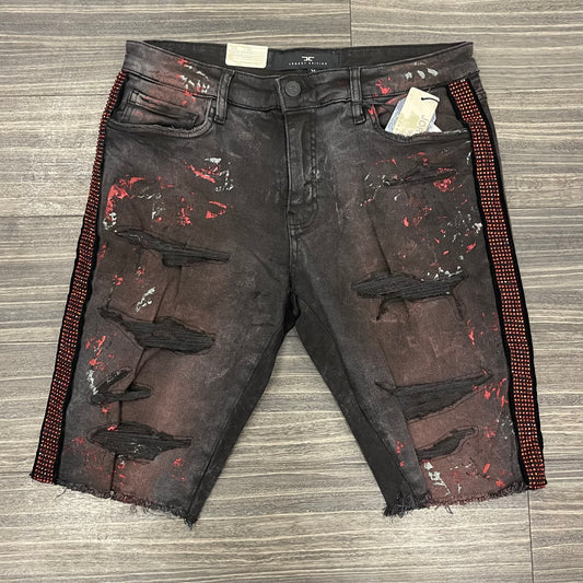 JC Red Diamond Jean Shorts