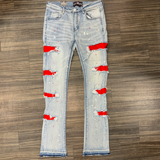Zombie Red Stacked Jeans