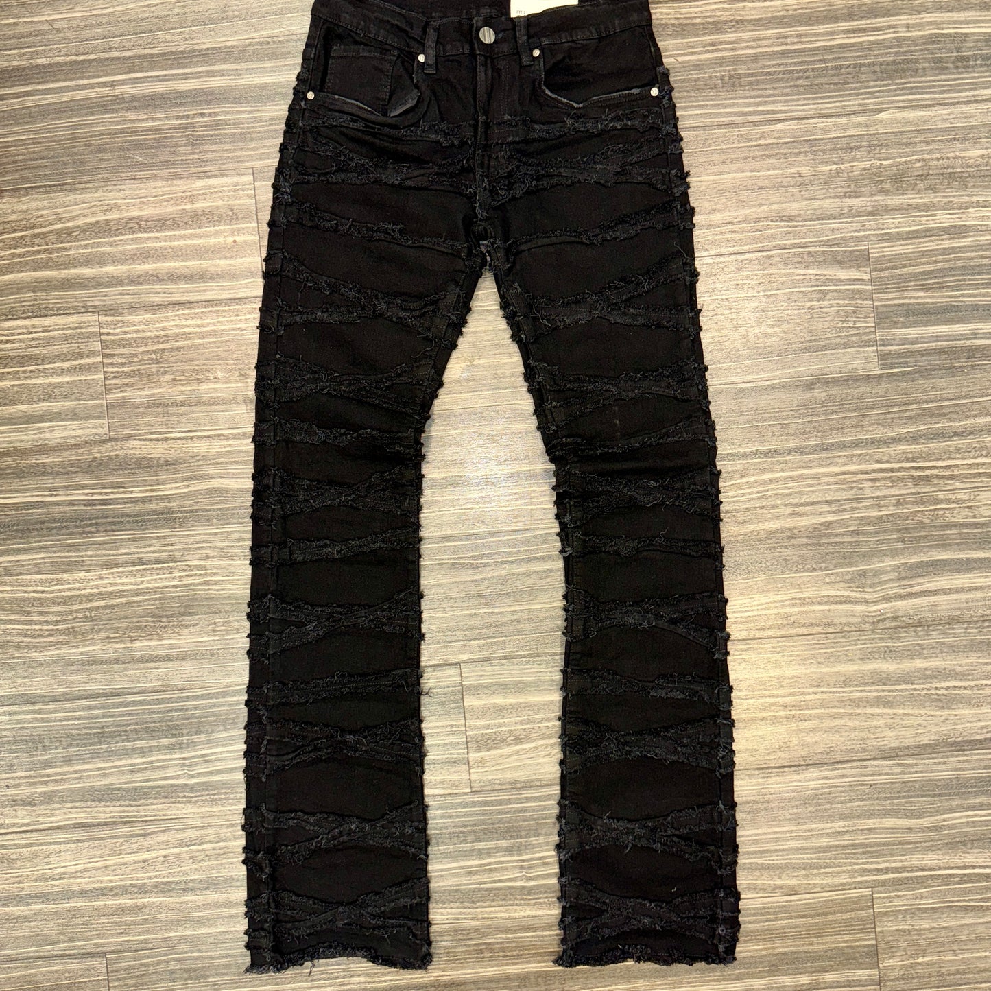 Kids Frayed X Stacked Jeans