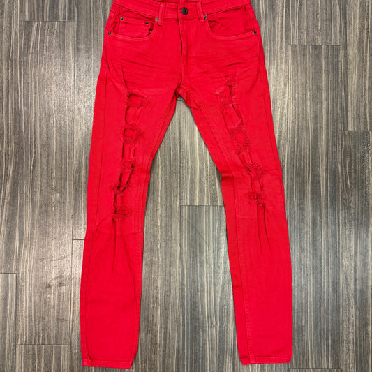 Red Rip/Repair Jeans TKR