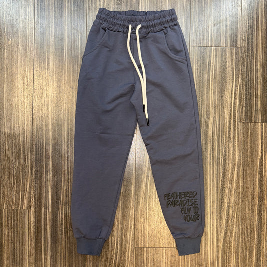 Kids Paradise Feathers Joggers - Blk/Gry