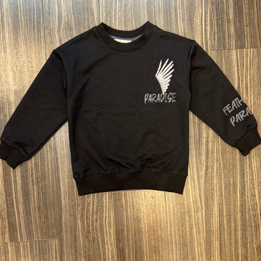Kids Paradise Feathers Sweatshirt - Blk/Gry