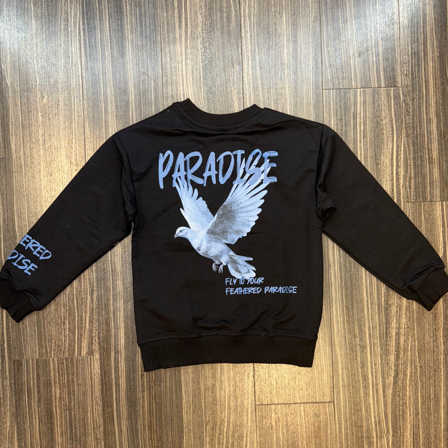 Kids Paradise Feathers Sweatshirt - Blk/Blue