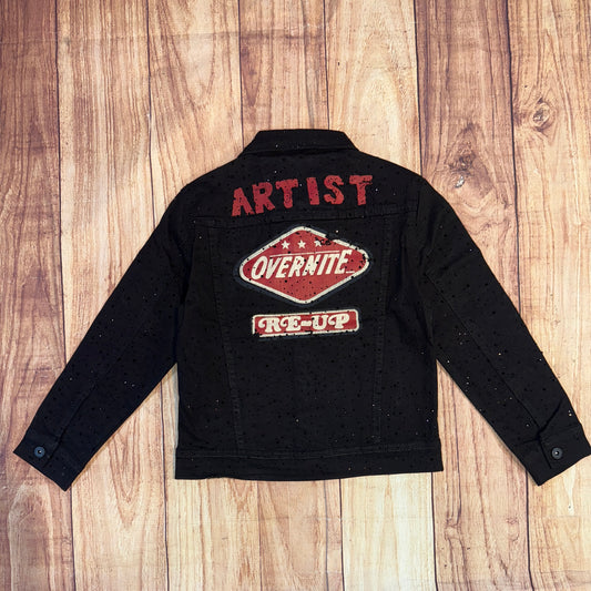 JC Blk Full Rhinestone Jean Jacket