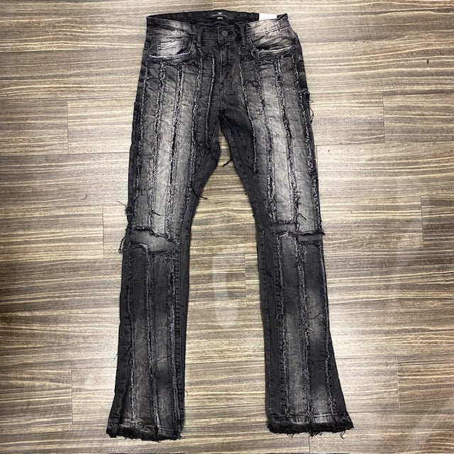 Industrial Black Stacked Jeans