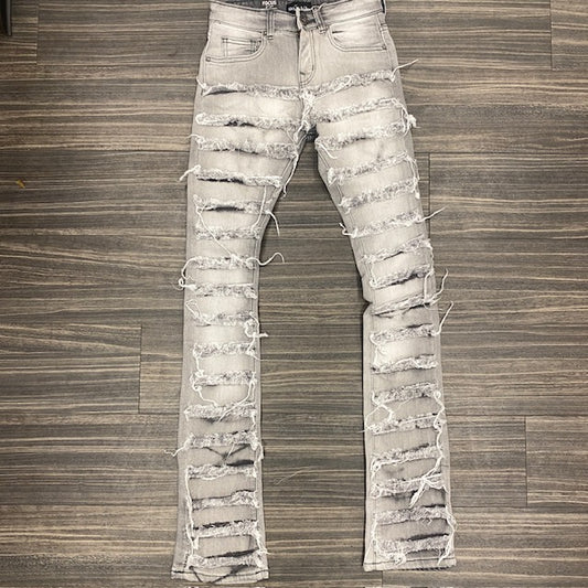 Kids Super Stacked Jeans - Gray