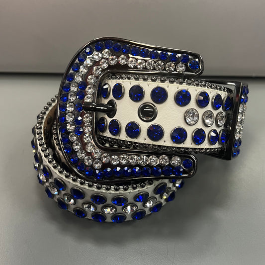 Rhinestones White/Blue Belt