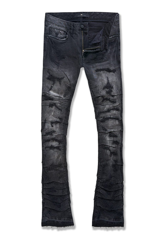 JC Ripple Stacked Jeans - Black Shadow