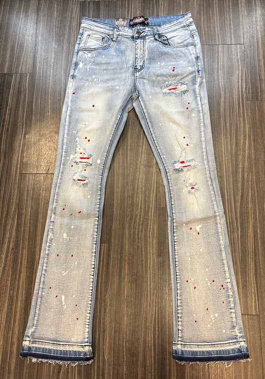 Red Stitch Lt Blue Wash Jeans