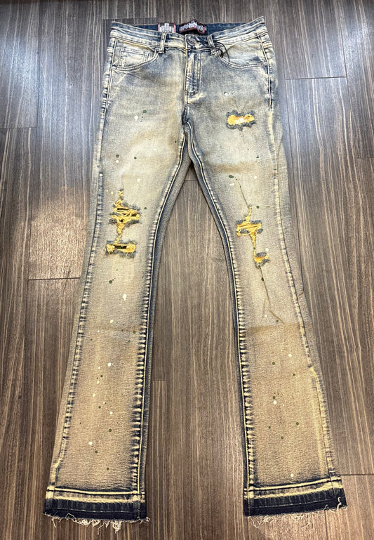 Olive Stitch Vintage Wash Jeans