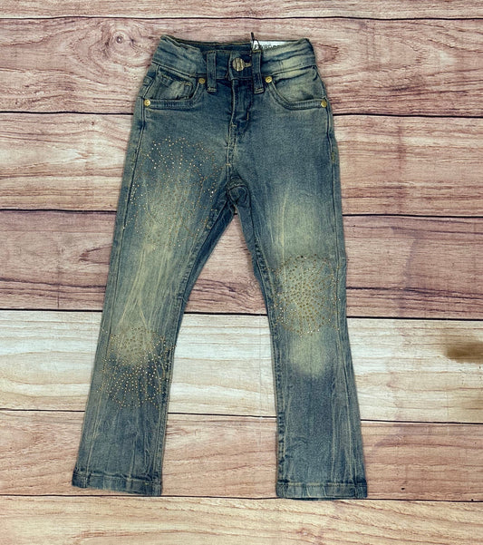 Kids Crystal Web Stacked Jeans - Tint