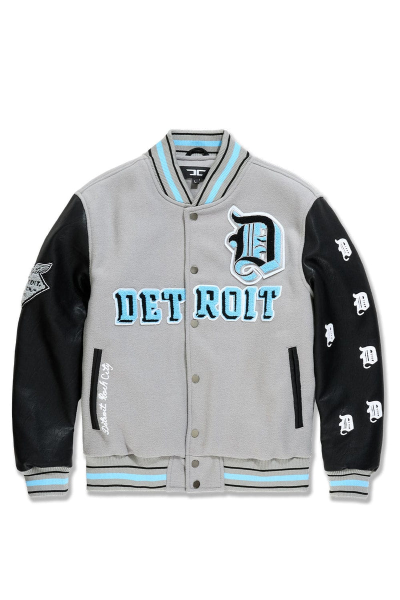 JC Detroit Varsity Jacket - Lion Grey