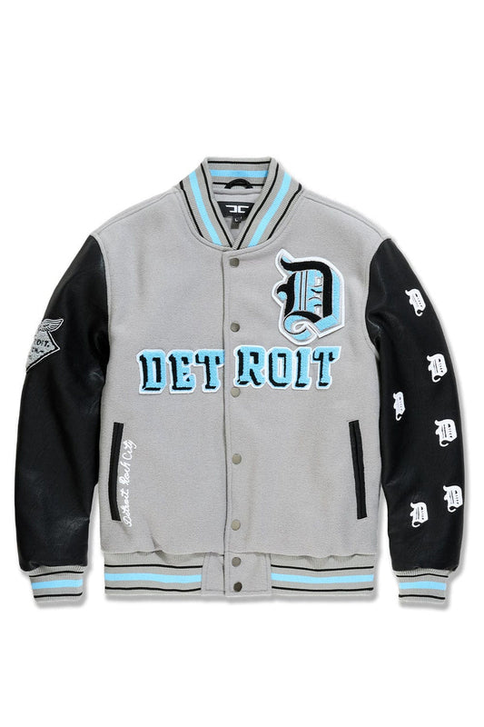 JC Detroit Varsity Jacket - Lion Grey