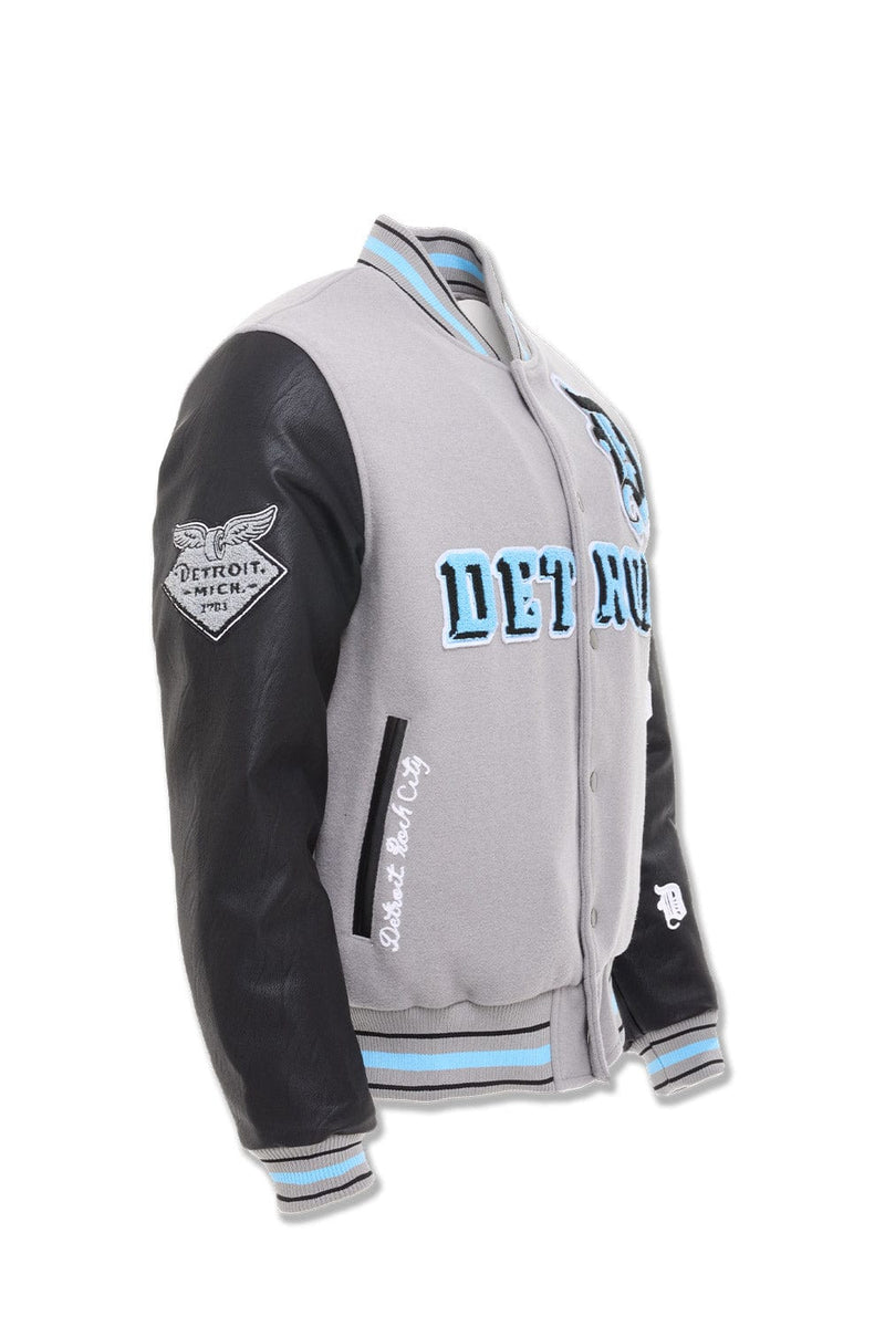 JC Detroit Varsity Jacket - Lion Grey