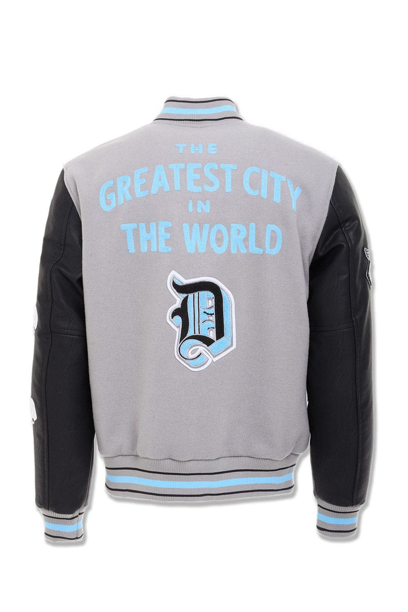 JC Detroit Varsity Jacket - Lion Grey