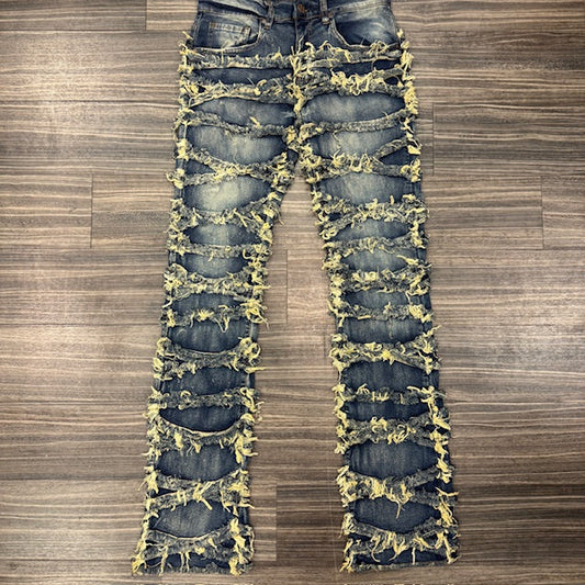 Kids Slashed & Frayed Stacked Jeans