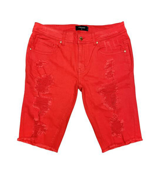 GSQ Ripped Shorts - Red