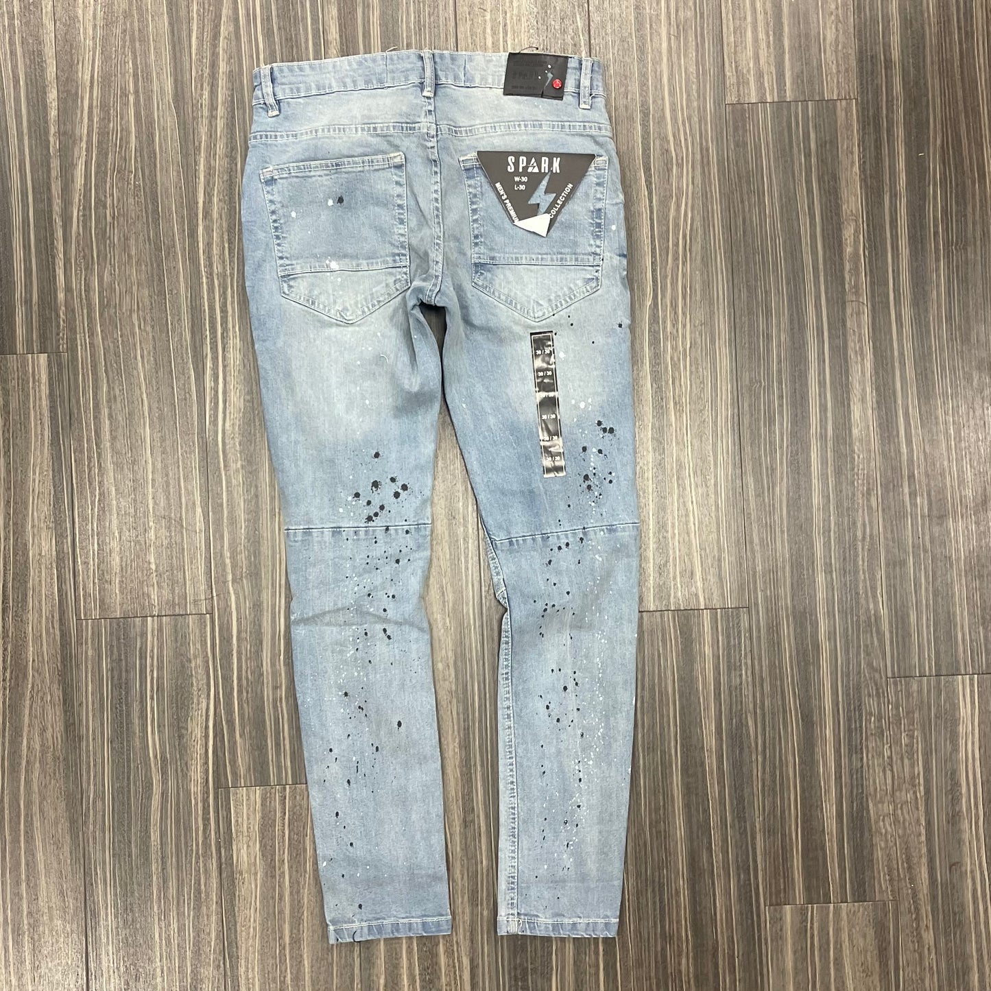Spark Ripped Splatter Jeans/ Light Blue