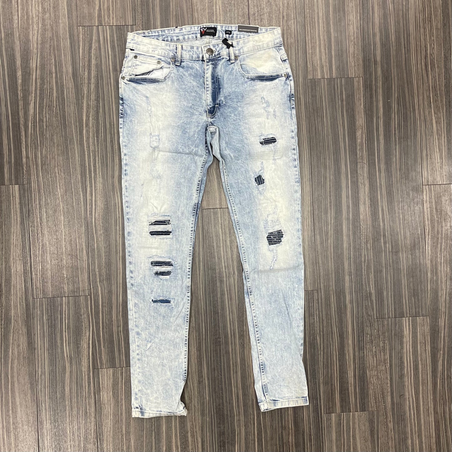 Spark Ripped splatter Jeans/ ICE Blue