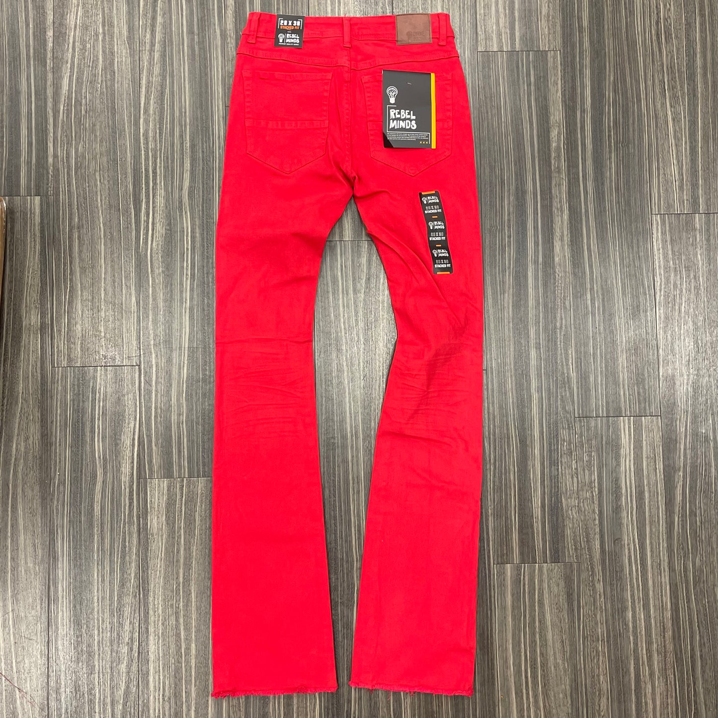 Red Twill Stack Jeans