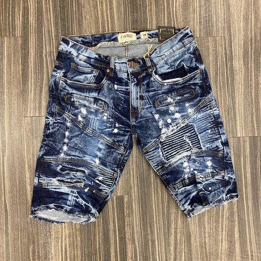 Med. Blue Moto Shorts