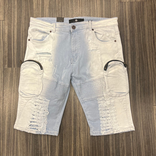 Focus Rip Shorts Light Wash