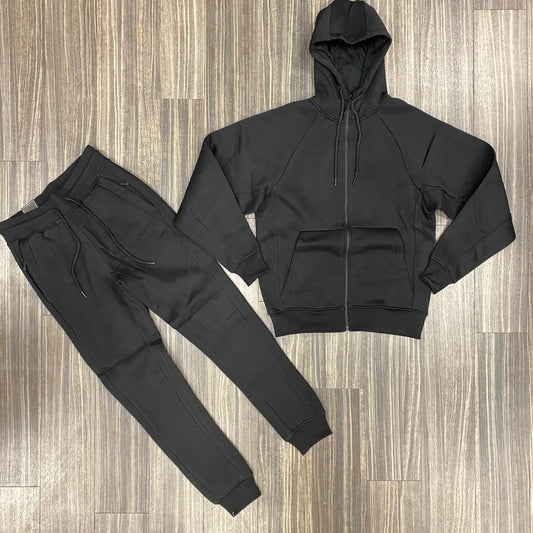 Fleece Jogger Set - Black