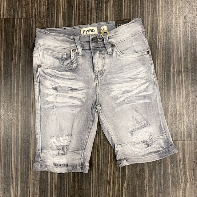 Kids Gray Washed Up Shorts