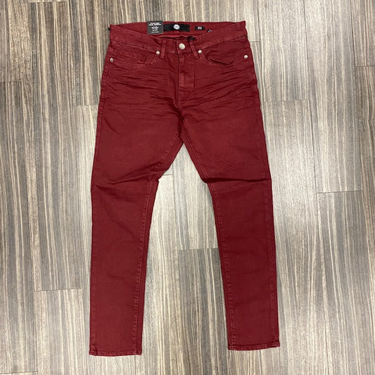 JC No Rips Jeans - Burgundy