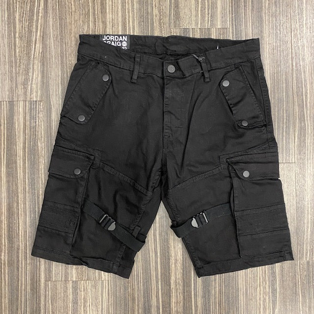 Black Cargo Jean Shorts