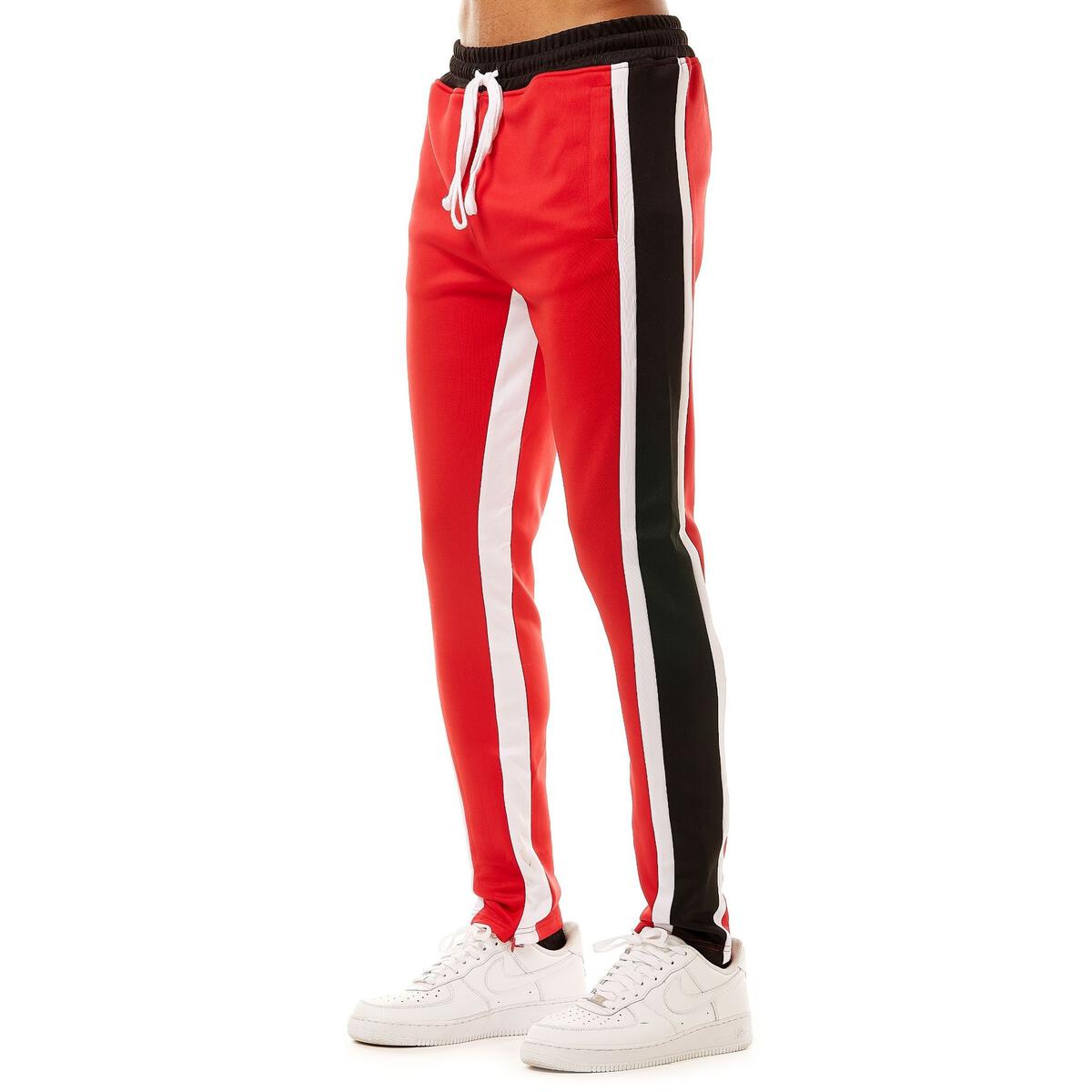 Track Pants Red & black & white