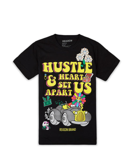 Hustle & Heart Black Tee